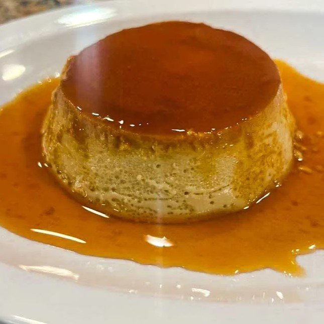 Mexican flan dessert with caramel sauce