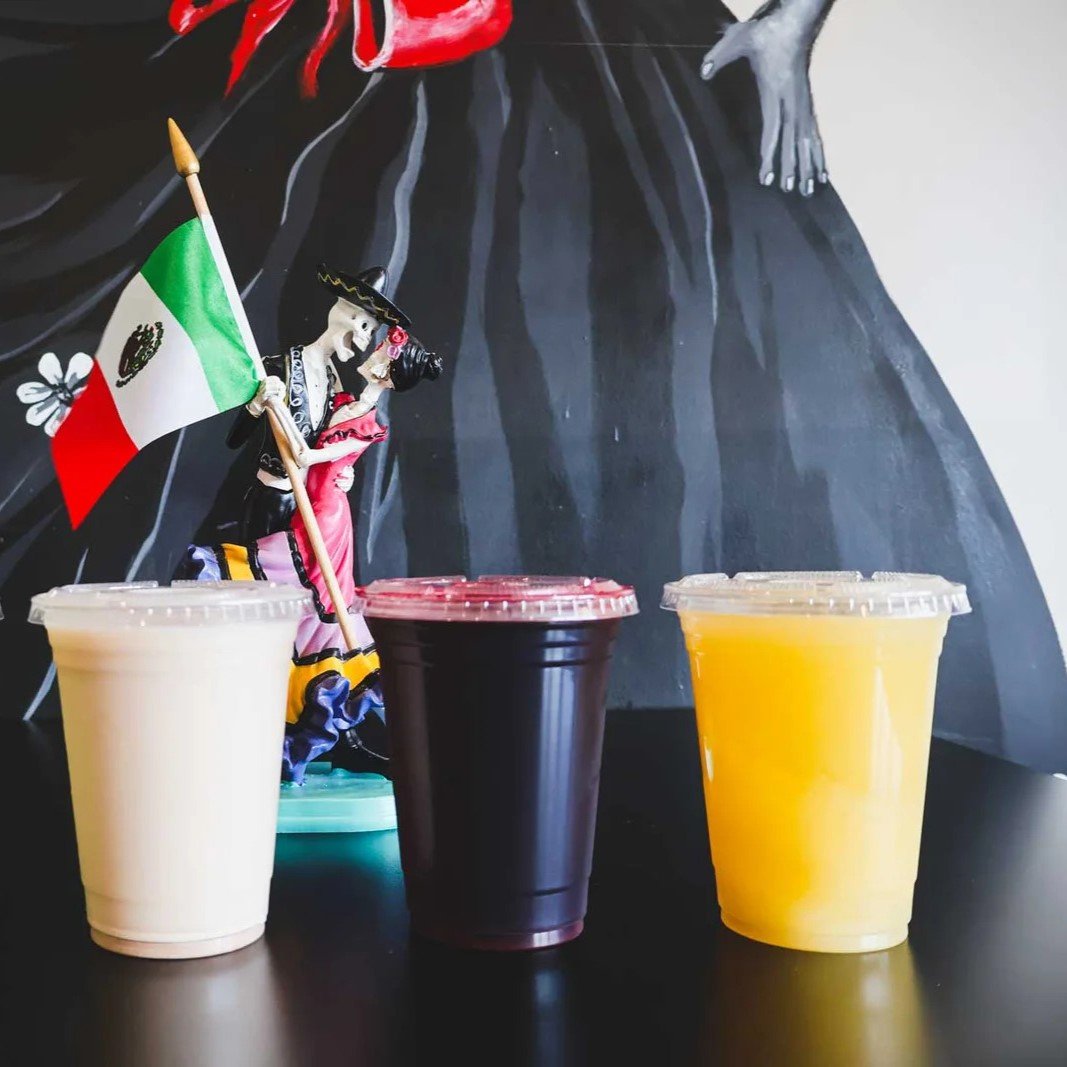 Aguas frescas drinks horchata jamaica and maracuya at Taqueria Casa Mia